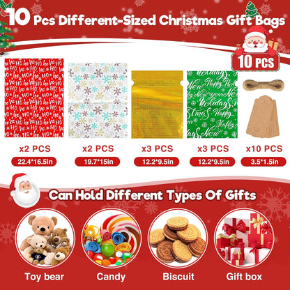MerryWrap™ Drawstring Gift Bags with Tags