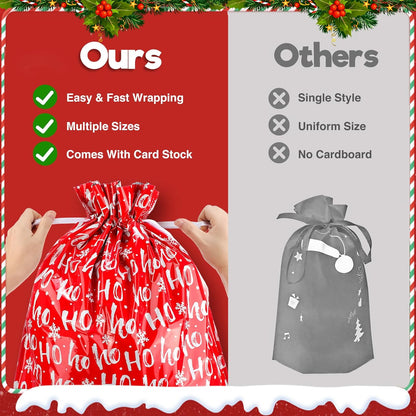 MerryWrap™ Drawstring Gift Bags with Tags
