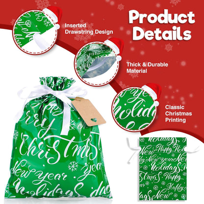 MerryWrap™ Drawstring Gift Bags with Tags