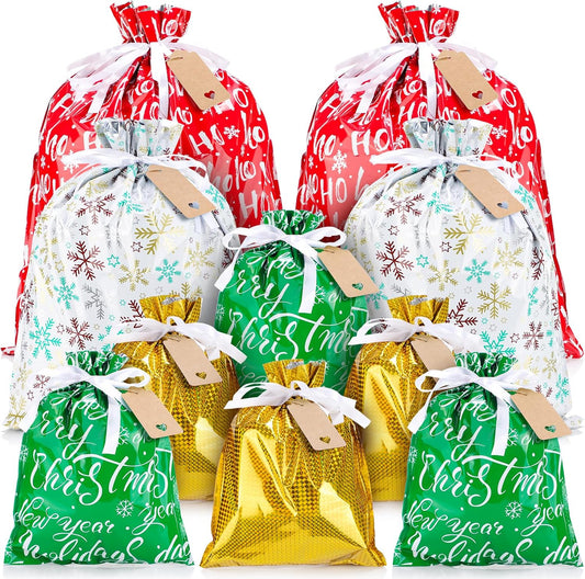 MerryWrap™ Drawstring Gift Bags with Tags